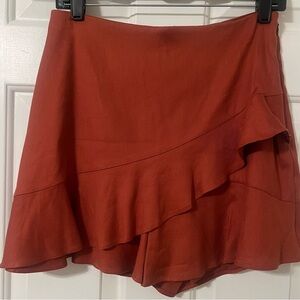 Express Rust Ruffle Skort
